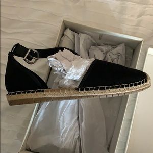 Black micro suede espadrille Size 9.